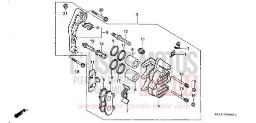 FRONT BRAKE CALIPER (1) XR250RE de 1984